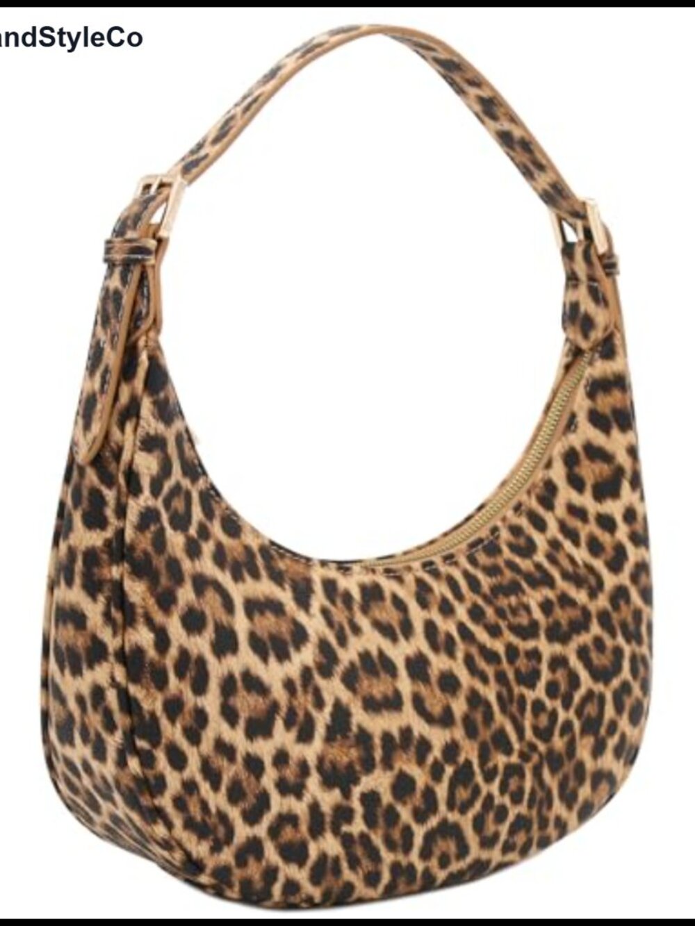 Animal Print Faux Leather Crescent Shoulder Bag Underarm Purse